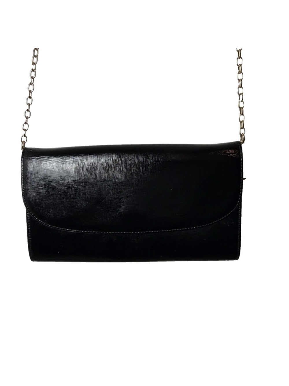 Nordstrom Brand Clutch Purse Black With removable Gold Crossbody Chain